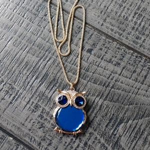 Necklace  Long Crystal  Owl.